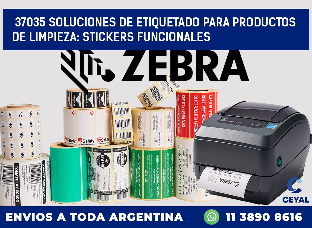 37035 SOLUCIONES DE ETIQUETADO PARA PRODUCTOS DE LIMPIEZA: STICKERS FUNCIONALES