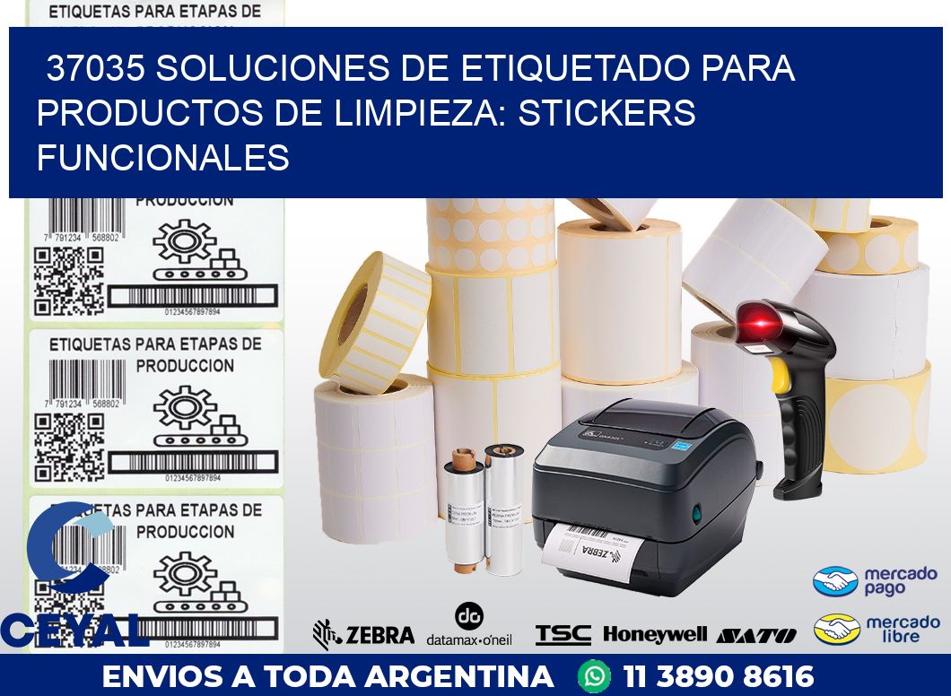 37035 SOLUCIONES DE ETIQUETADO PARA PRODUCTOS DE LIMPIEZA: STICKERS FUNCIONALES