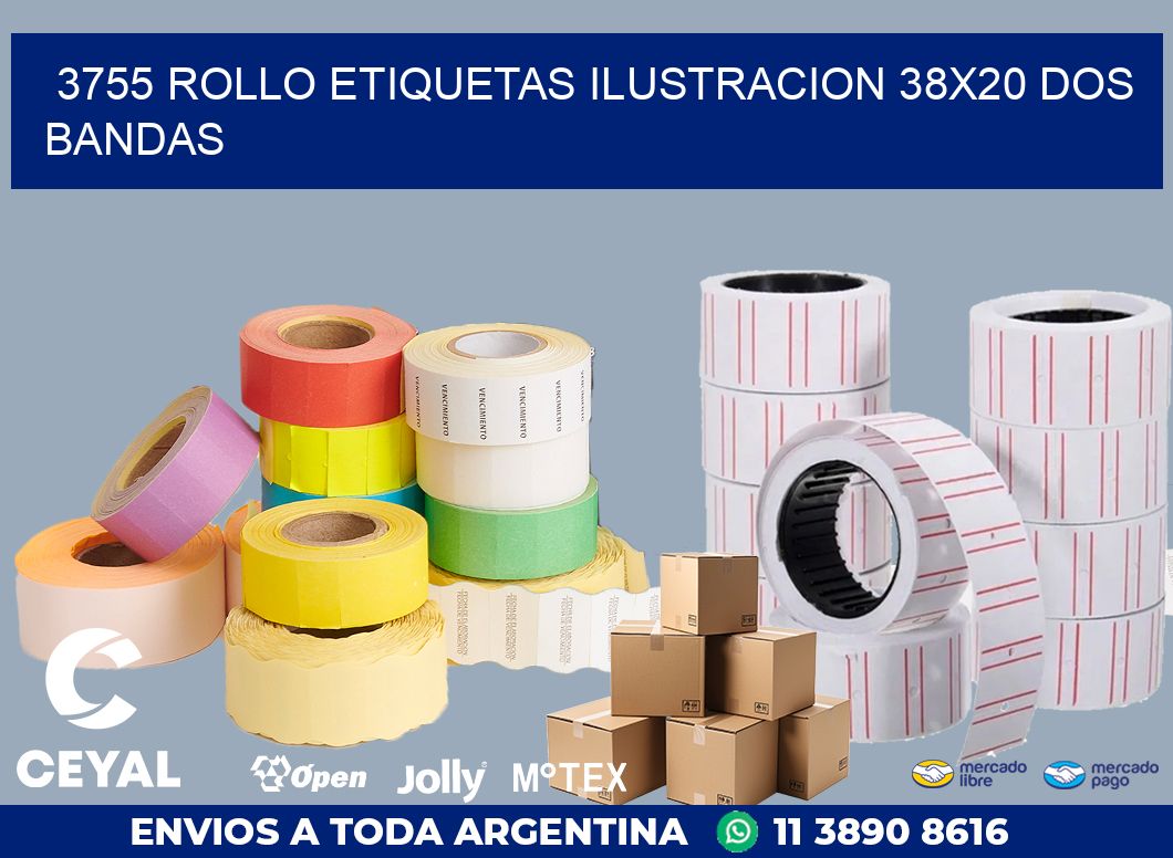 3755 ROLLO ETIQUETAS ILUSTRACION 38X20 DOS BANDAS