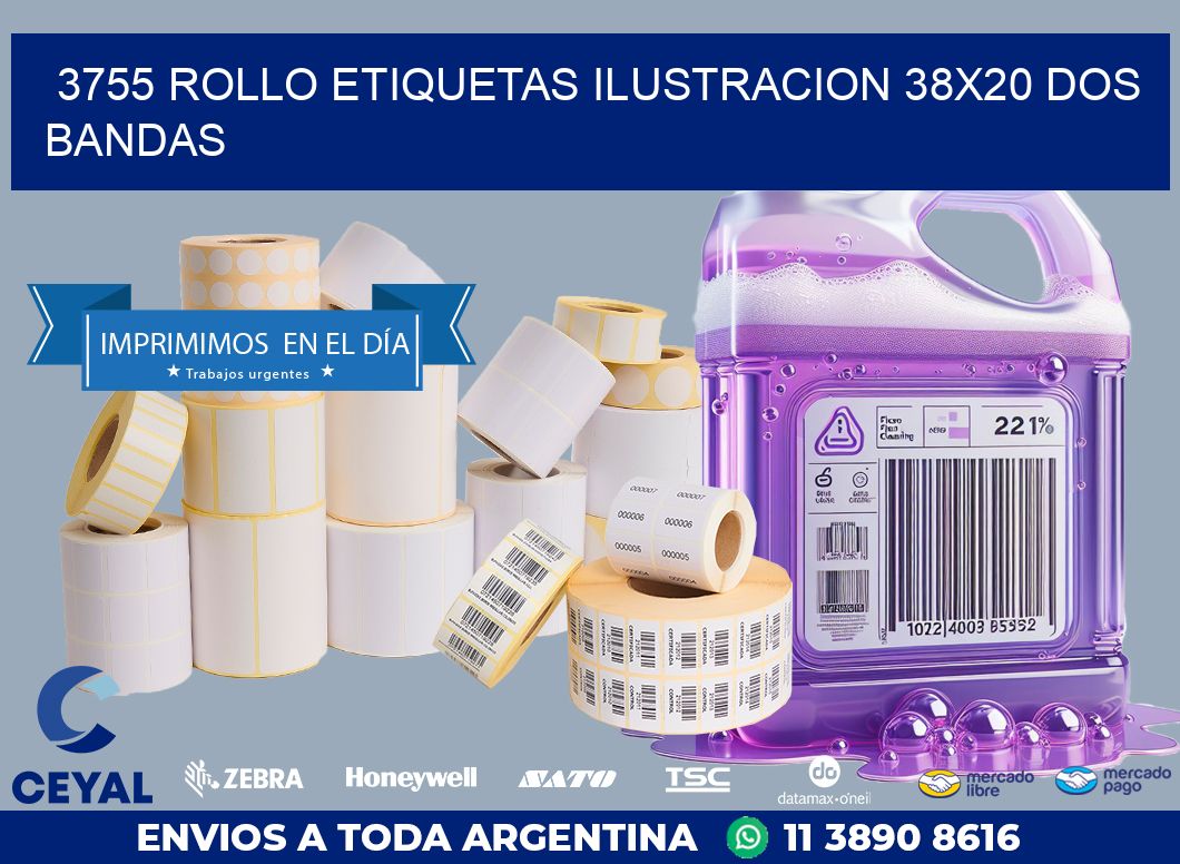 3755 ROLLO ETIQUETAS ILUSTRACION 38X20 DOS BANDAS