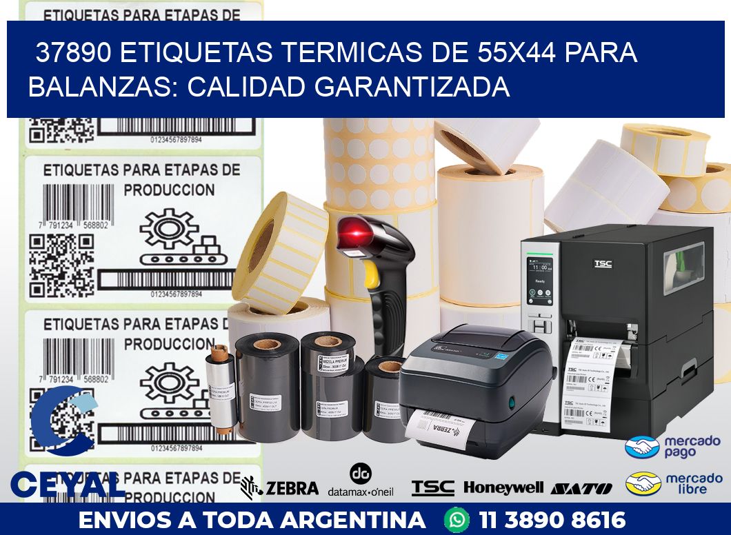 37890 ETIQUETAS TERMICAS DE 55X44 PARA BALANZAS: CALIDAD GARANTIZADA