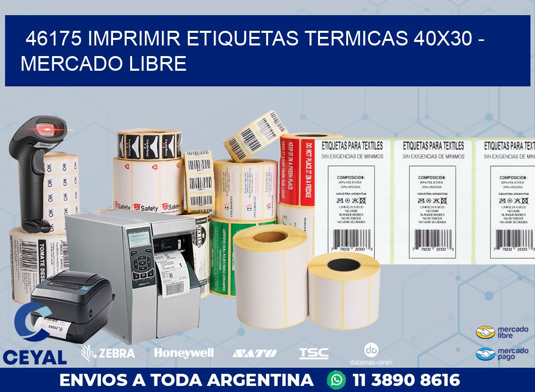 46175 IMPRIMIR ETIQUETAS TERMICAS 40X30 - MERCADO LIBRE