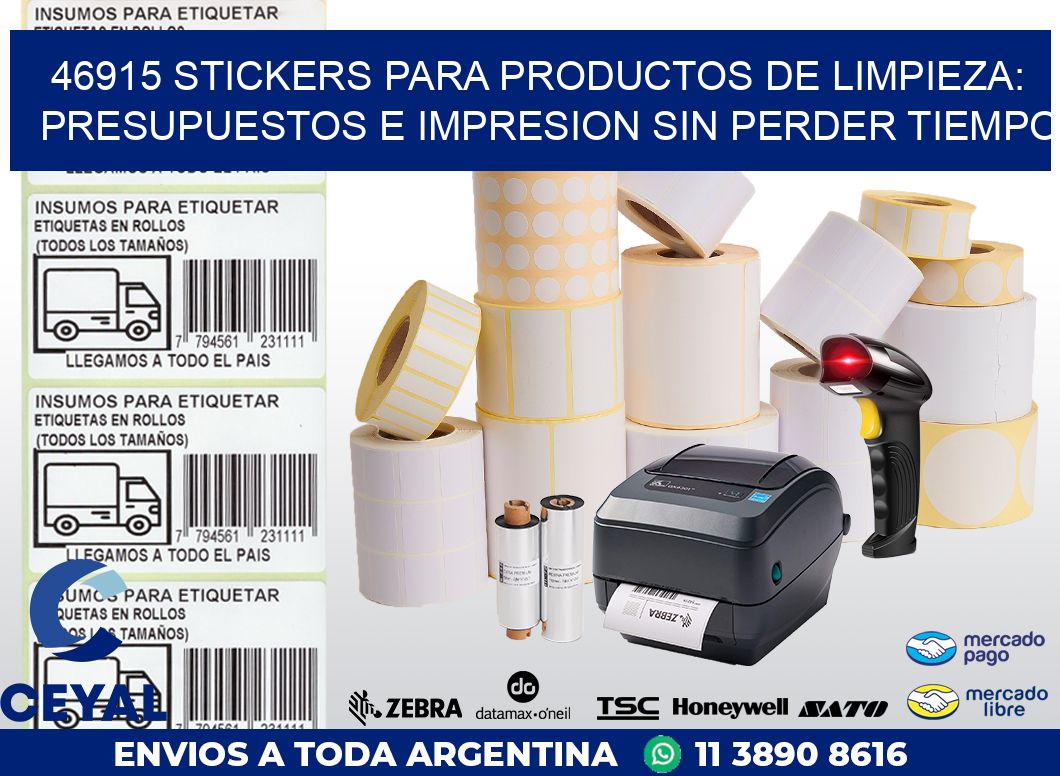 46915 STICKERS PARA PRODUCTOS DE LIMPIEZA: PRESUPUESTOS E IMPRESION SIN PERDER TIEMPO