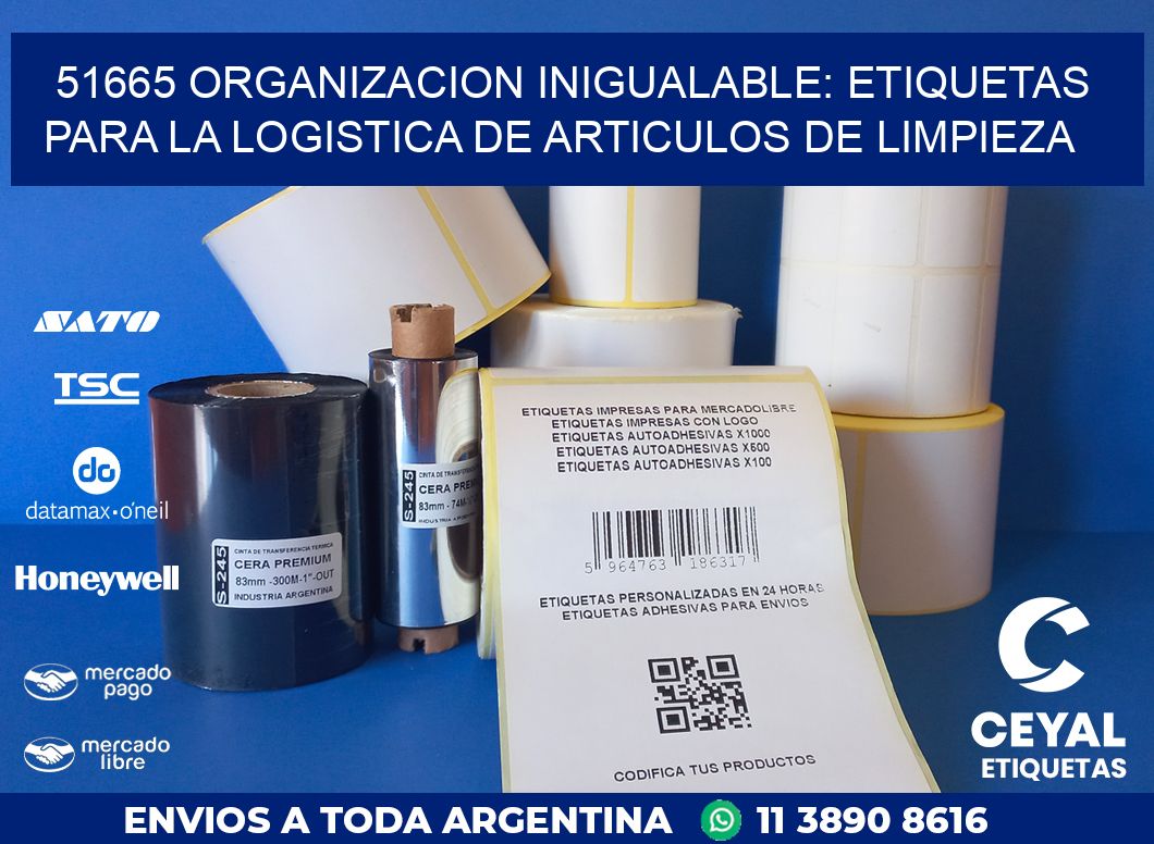 51665 ORGANIZACION INIGUALABLE: ETIQUETAS PARA LA LOGISTICA DE ARTICULOS DE LIMPIEZA