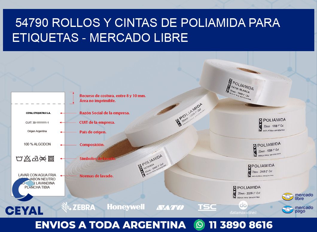 54790 ROLLOS Y CINTAS DE POLIAMIDA PARA ETIQUETAS - MERCADO LIBRE