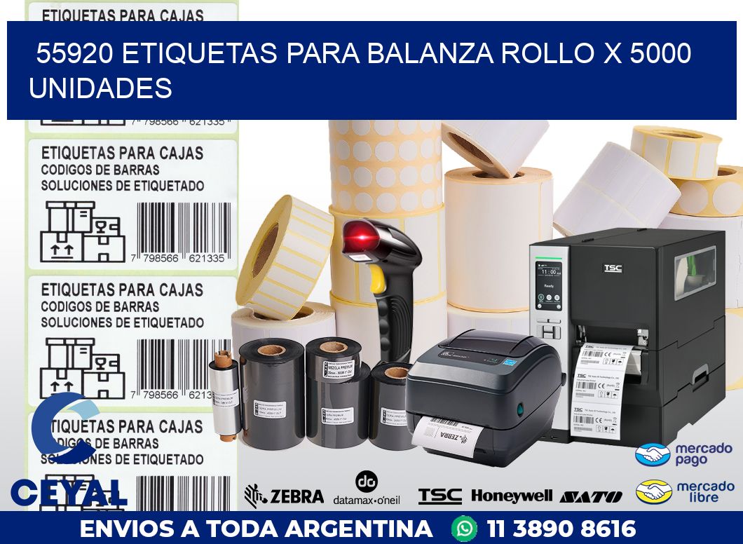 55920 ETIQUETAS PARA BALANZA ROLLO X 5000 UNIDADES