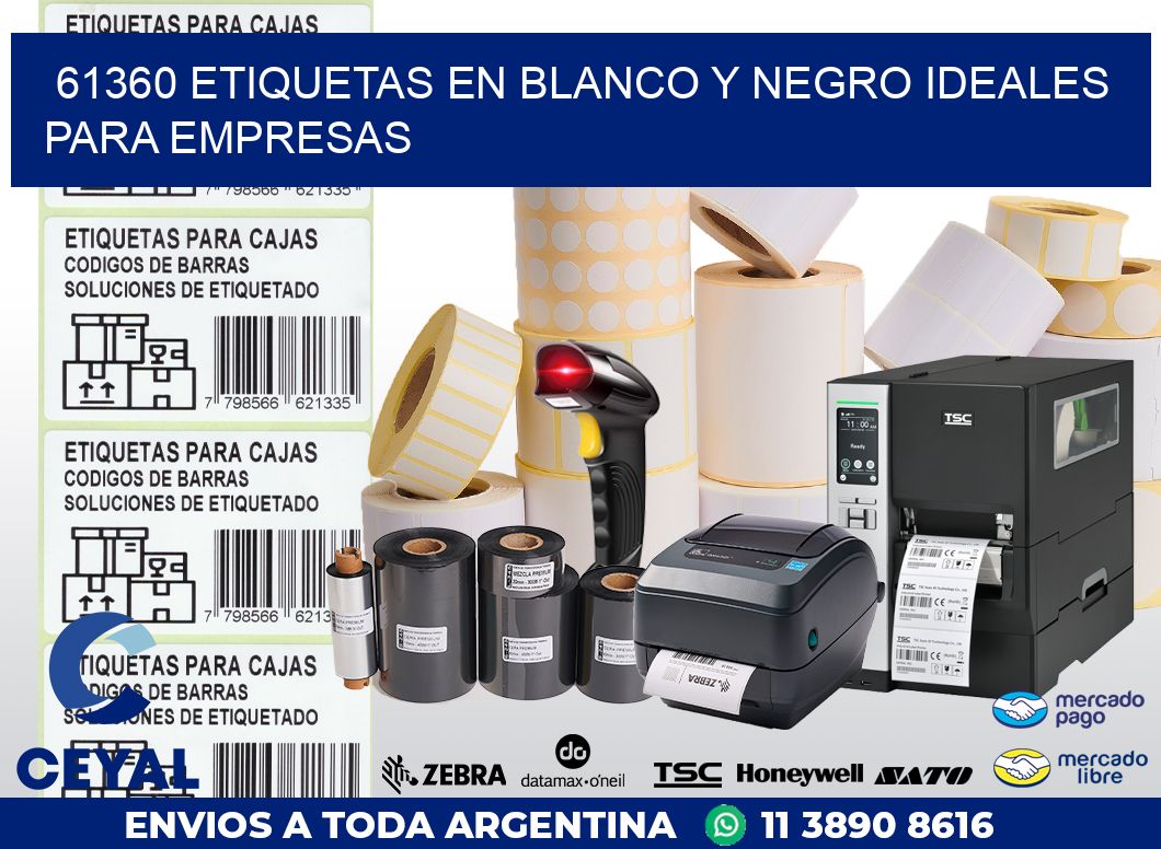 61360 ETIQUETAS EN BLANCO Y NEGRO IDEALES PARA EMPRESAS
