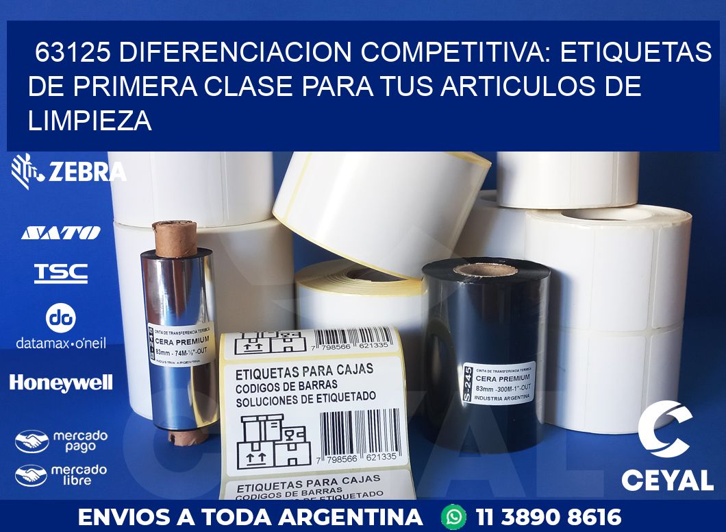63125 DIFERENCIACION COMPETITIVA: ETIQUETAS DE PRIMERA CLASE PARA TUS ARTICULOS DE LIMPIEZA