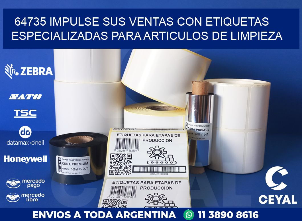 64735 IMPULSE SUS VENTAS CON ETIQUETAS ESPECIALIZADAS PARA ARTICULOS DE LIMPIEZA