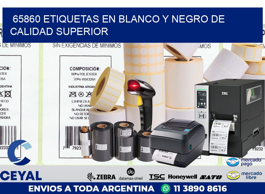65860 ETIQUETAS EN BLANCO Y NEGRO DE CALIDAD SUPERIOR