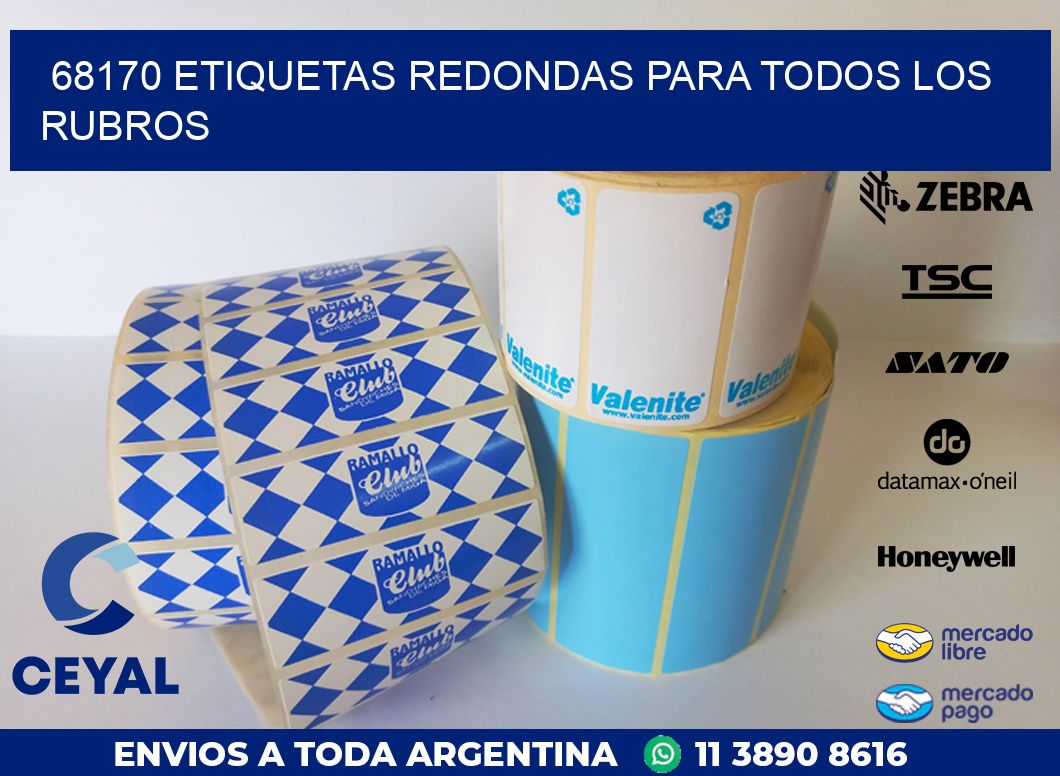 68170 ETIQUETAS REDONDAS PARA TODOS LOS RUBROS
