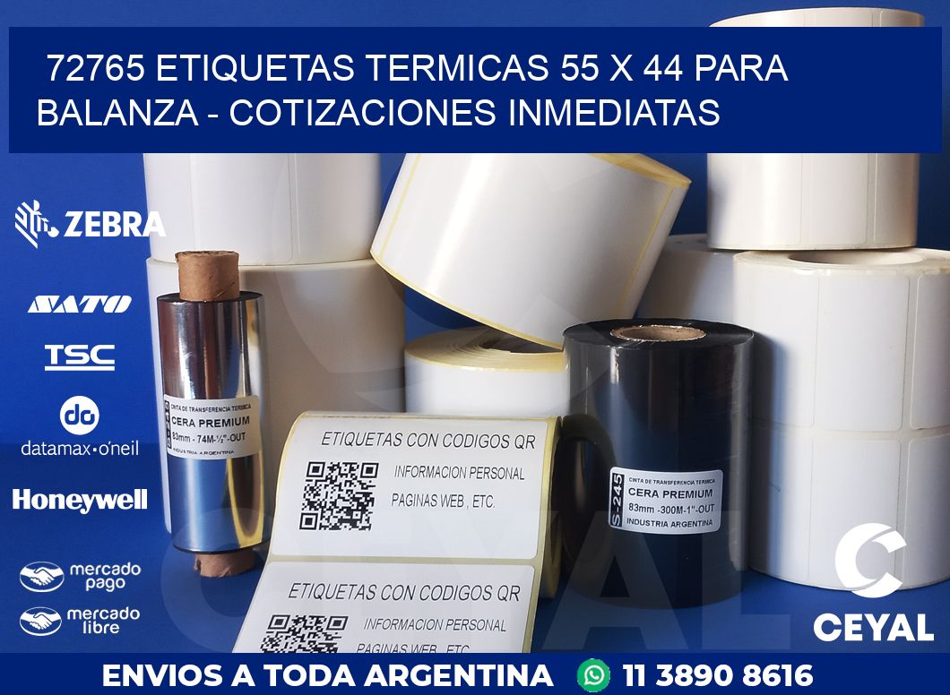 72765 ETIQUETAS TERMICAS 55 X 44 PARA BALANZA – COTIZACIONES INMEDIATAS