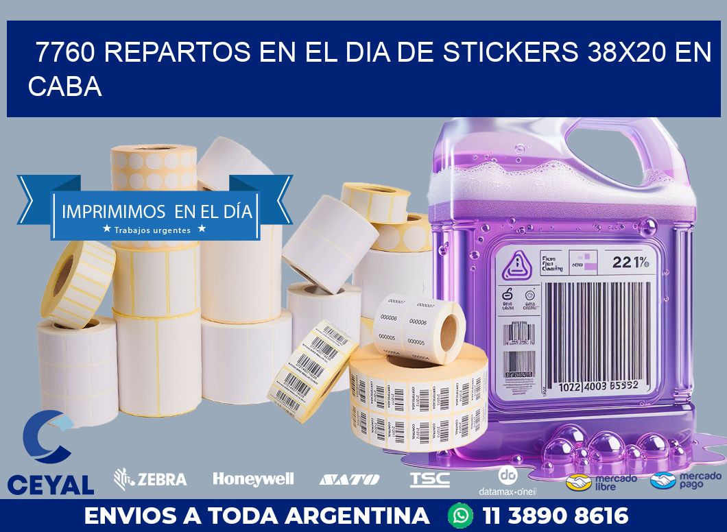 7760 REPARTOS EN EL DIA DE STICKERS 38X20 EN CABA