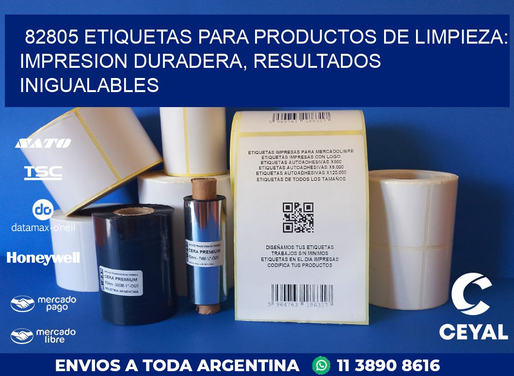 82805 ETIQUETAS PARA PRODUCTOS DE LIMPIEZA: IMPRESION DURADERA, RESULTADOS INIGUALABLES