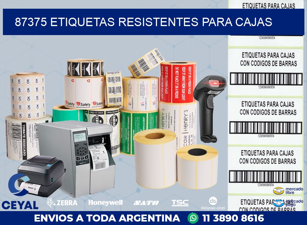 87375 ETIQUETAS RESISTENTES PARA CAJAS