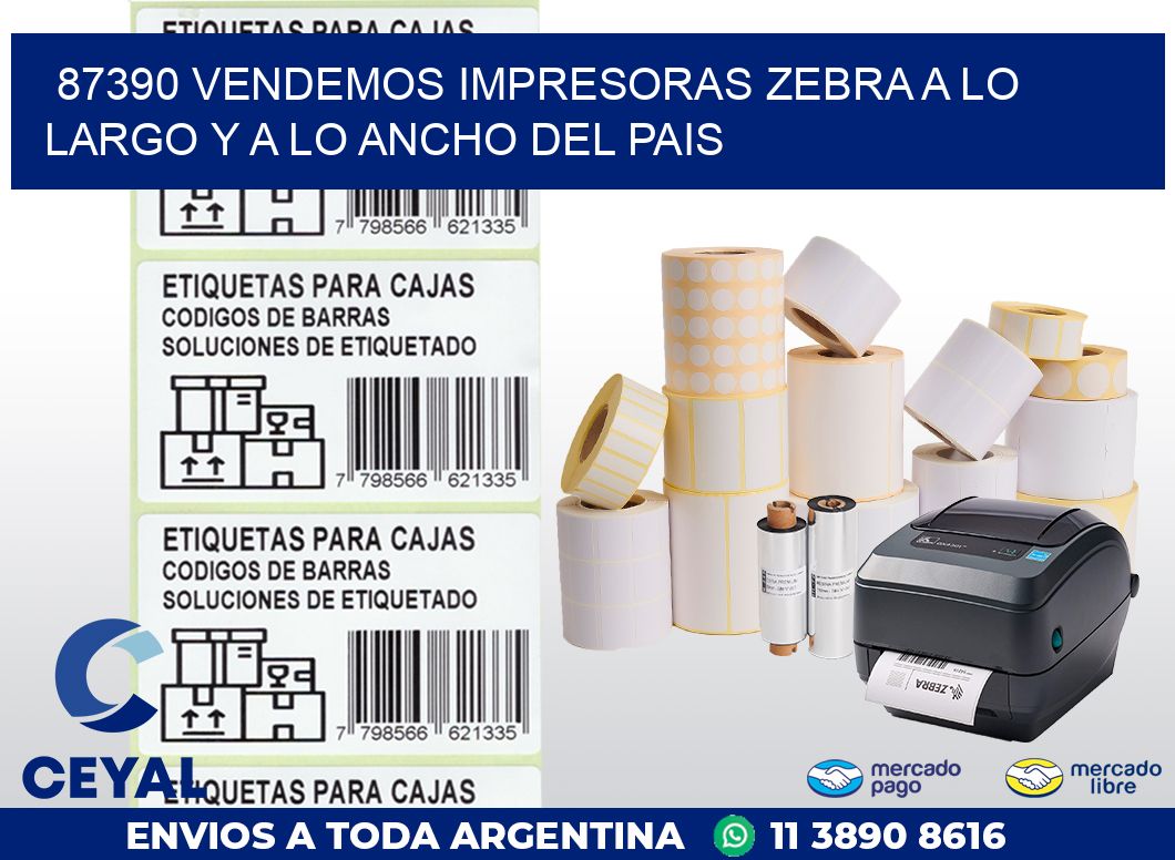 87390 VENDEMOS IMPRESORAS ZEBRA A LO LARGO Y A LO ANCHO DEL PAIS