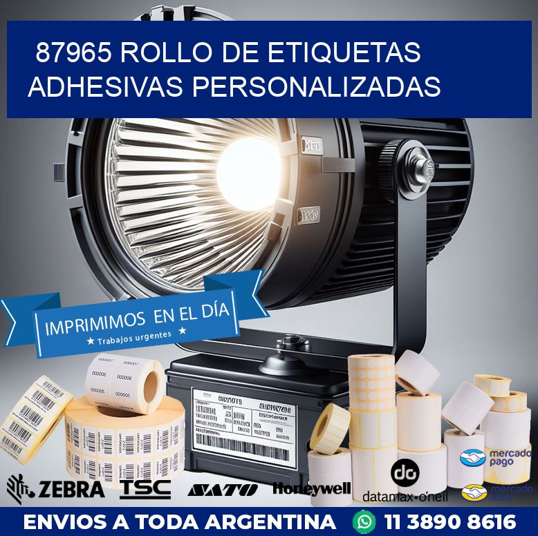 87965 ROLLO DE ETIQUETAS ADHESIVAS PERSONALIZADAS