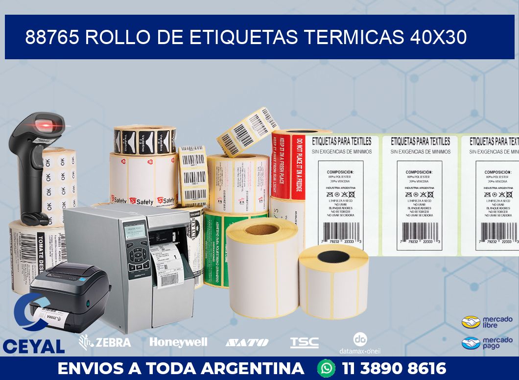 88765 ROLLO DE ETIQUETAS TERMICAS 40X30