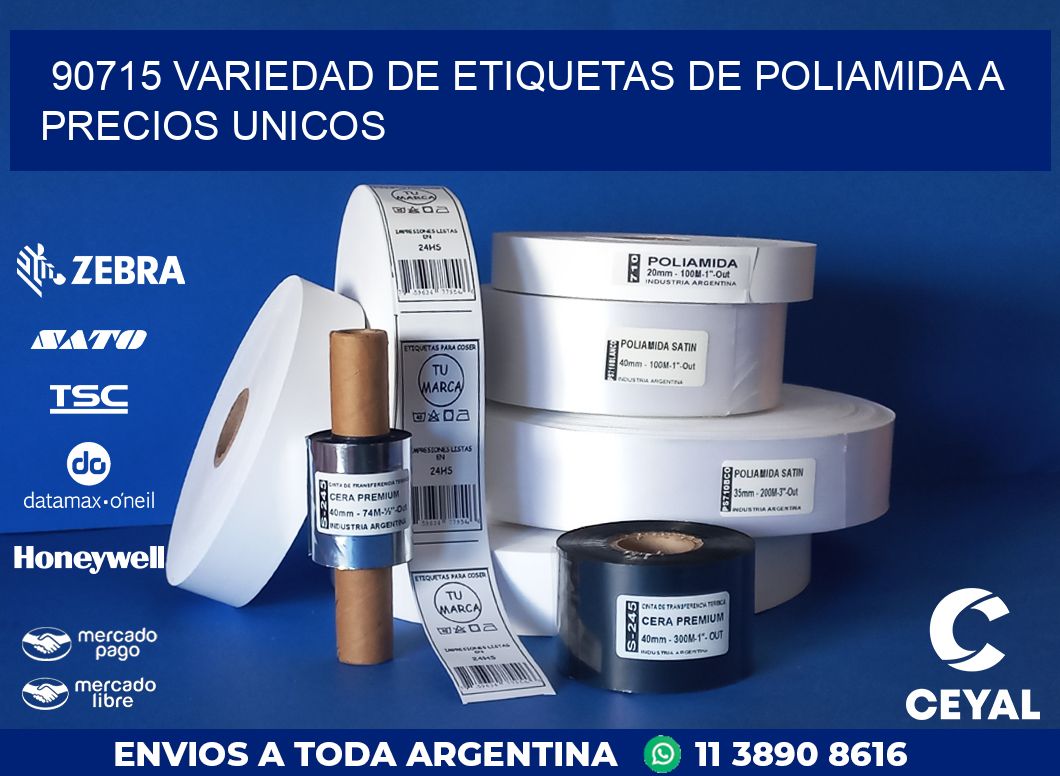90715 VARIEDAD DE ETIQUETAS DE POLIAMIDA A PRECIOS UNICOS