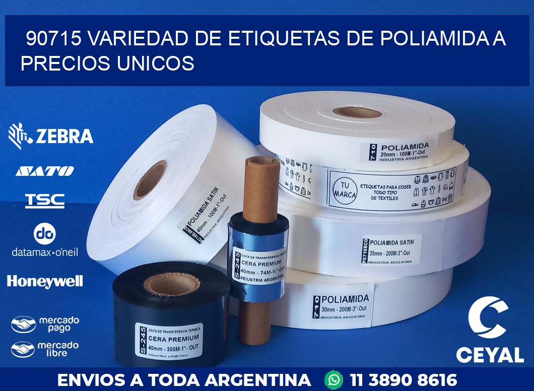 90715 VARIEDAD DE ETIQUETAS DE POLIAMIDA A PRECIOS UNICOS