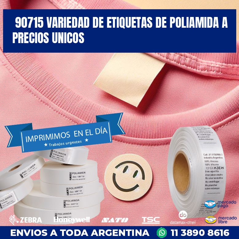 90715 VARIEDAD DE ETIQUETAS DE POLIAMIDA A PRECIOS UNICOS