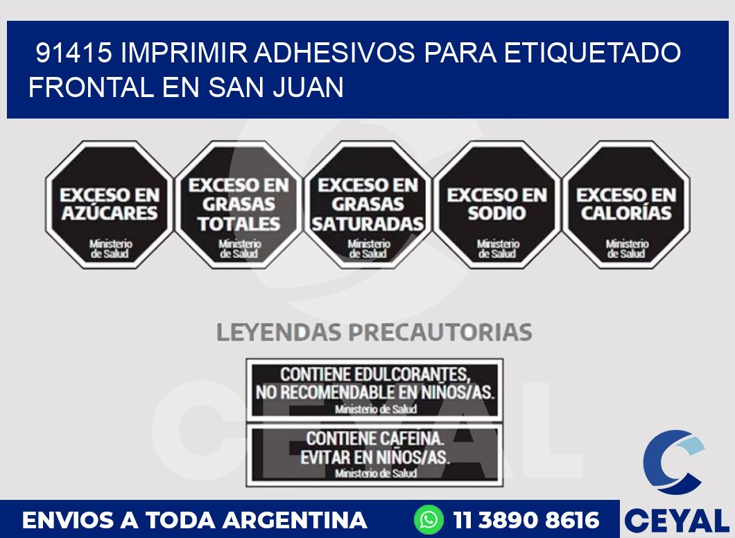 91415 IMPRIMIR ADHESIVOS PARA ETIQUETADO FRONTAL EN SAN JUAN