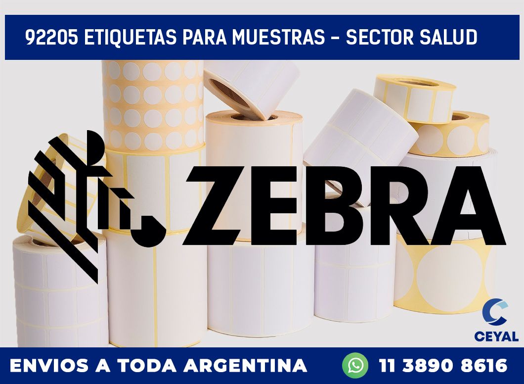 92205 ETIQUETAS PARA MUESTRAS - SECTOR SALUD
