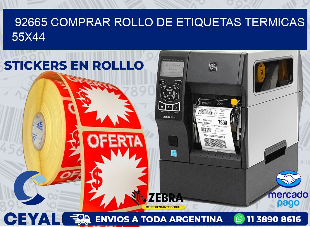 92665 COMPRAR ROLLO DE ETIQUETAS TERMICAS 55X44