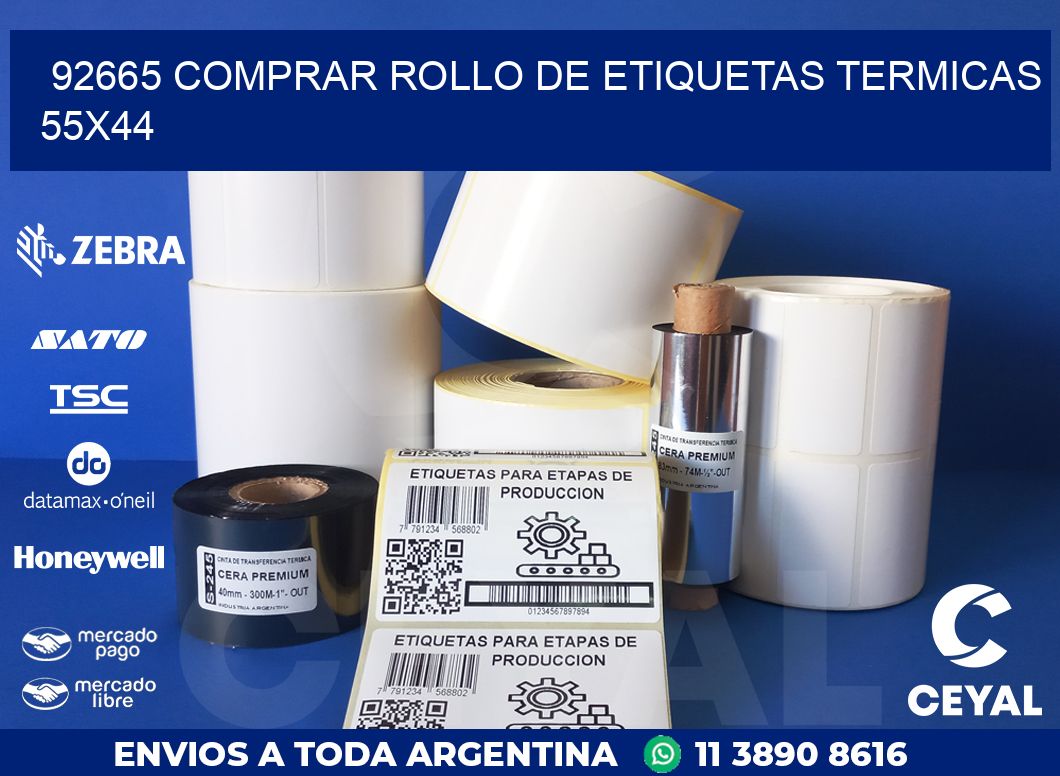 92665 COMPRAR ROLLO DE ETIQUETAS TERMICAS 55X44