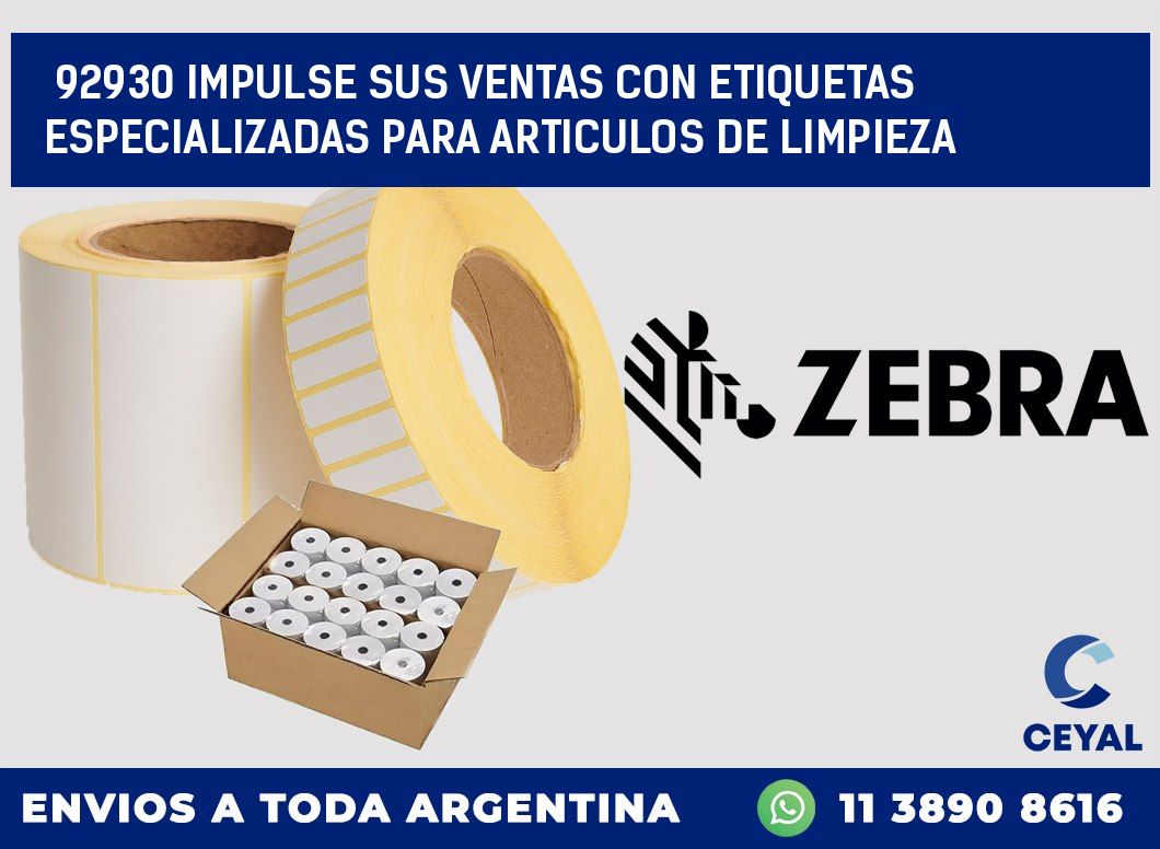 92930 IMPULSE SUS VENTAS CON ETIQUETAS ESPECIALIZADAS PARA ARTICULOS DE LIMPIEZA