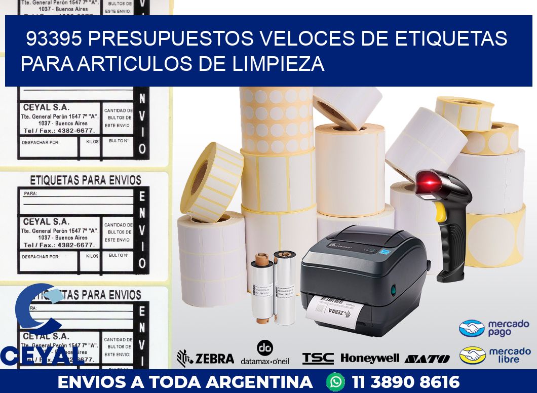 93395 PRESUPUESTOS VELOCES DE ETIQUETAS PARA ARTICULOS DE LIMPIEZA