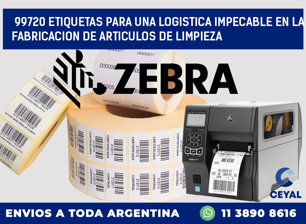 99720 ETIQUETAS PARA UNA LOGISTICA IMPECABLE EN LA FABRICACION DE ARTICULOS DE LIMPIEZA