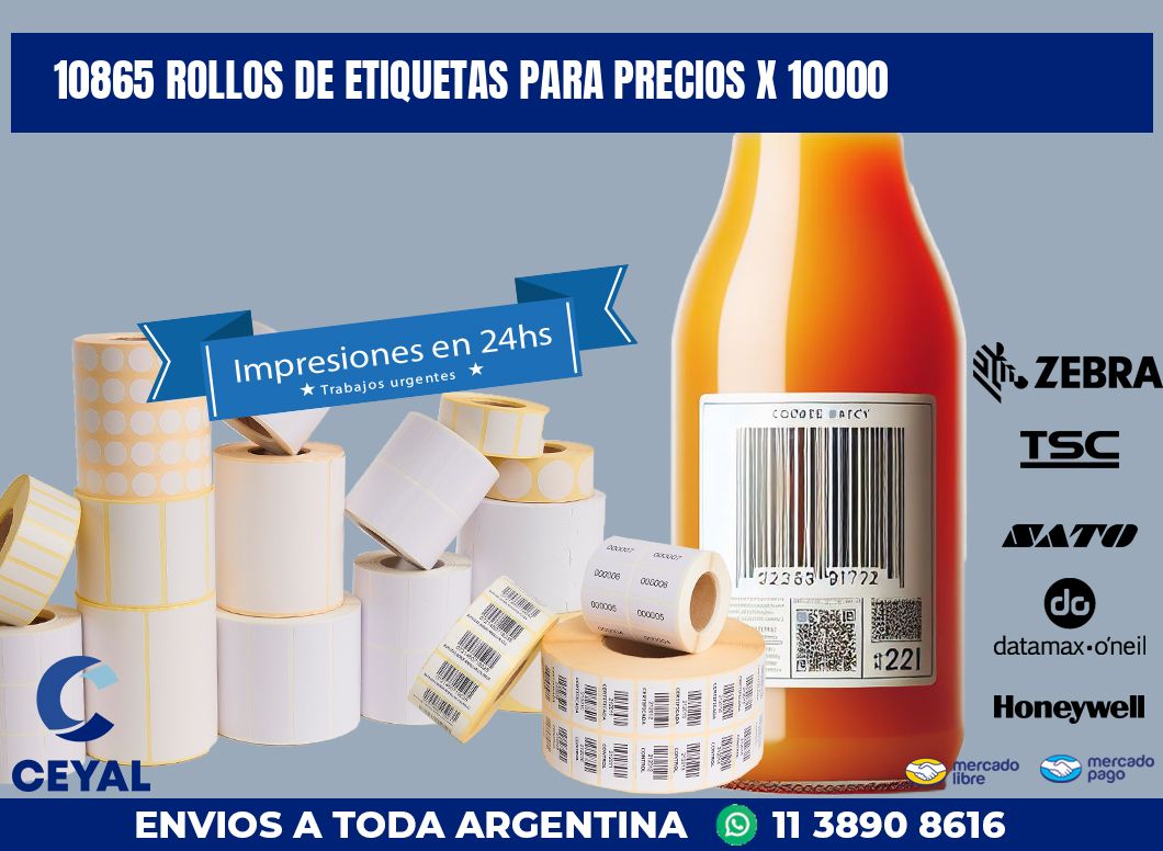 10865 ROLLOS DE ETIQUETAS PARA PRECIOS X 10000
