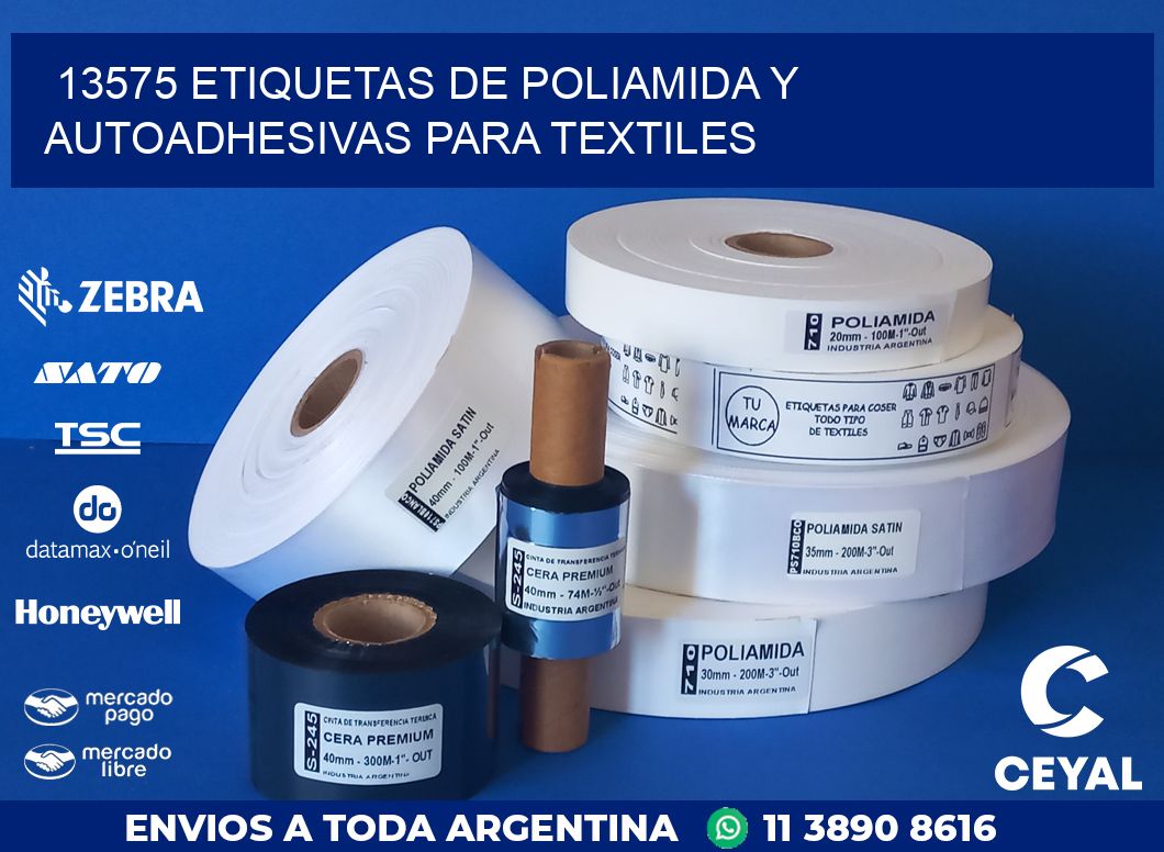 13575 ETIQUETAS DE POLIAMIDA Y AUTOADHESIVAS PARA TEXTILES