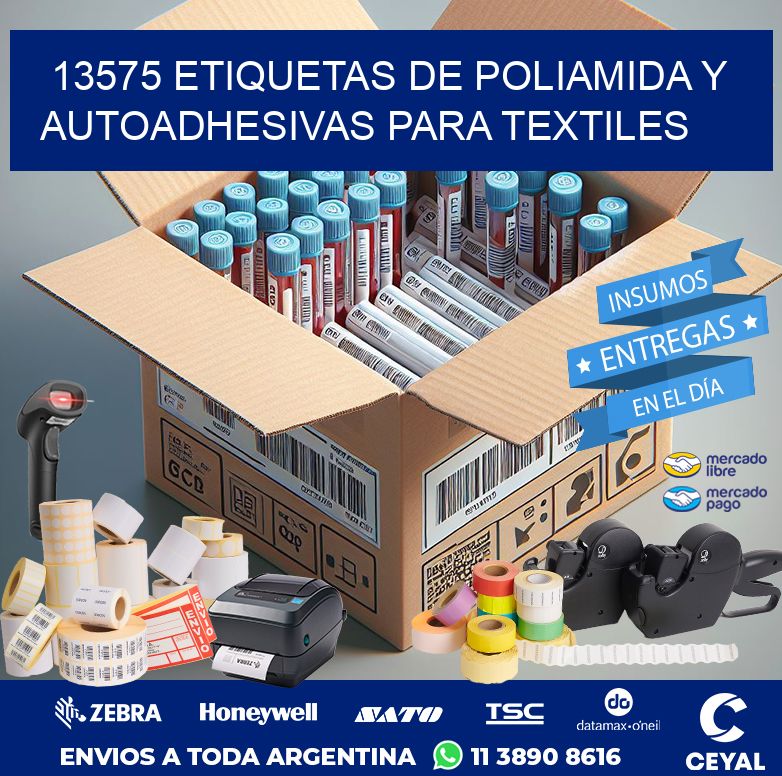 13575 ETIQUETAS DE POLIAMIDA Y AUTOADHESIVAS PARA TEXTILES