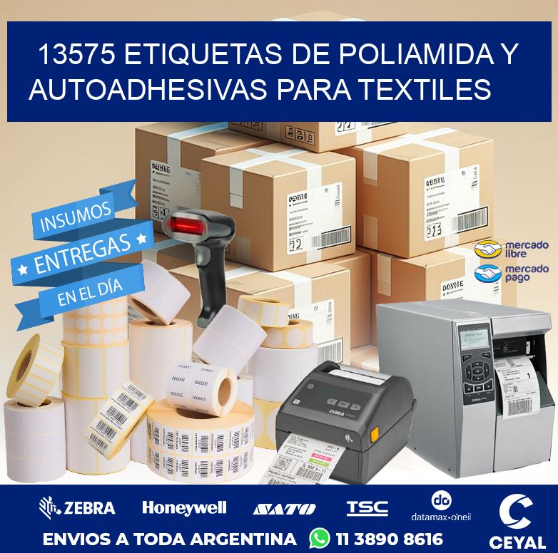 13575 ETIQUETAS DE POLIAMIDA Y AUTOADHESIVAS PARA TEXTILES