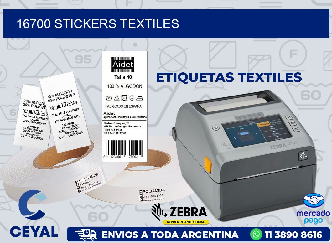 16700 STICKERS TEXTILES