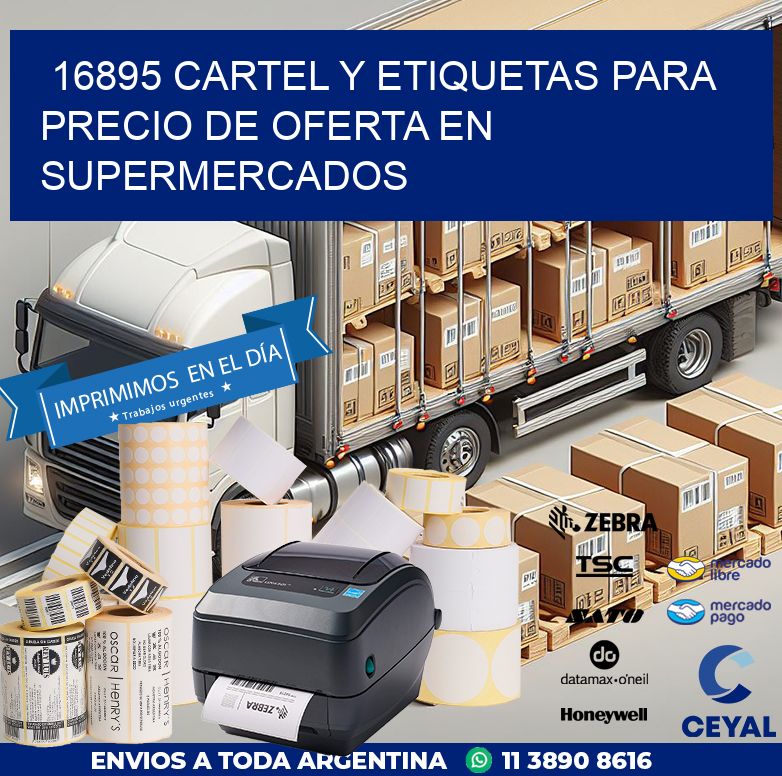 16895 CARTEL Y ETIQUETAS PARA PRECIO DE OFERTA EN SUPERMERCADOS