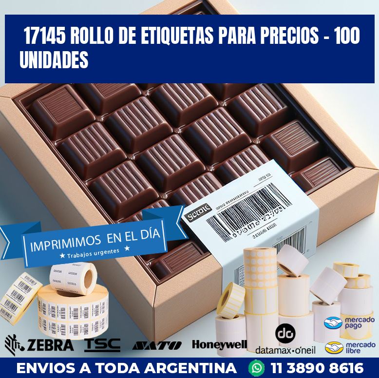 17145 ROLLO DE ETIQUETAS PARA PRECIOS - 100 UNIDADES