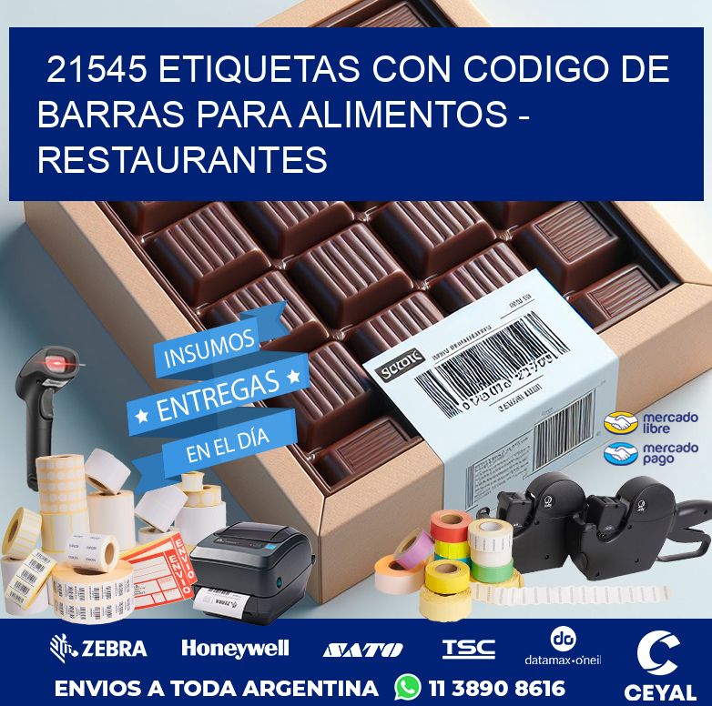 21545 ETIQUETAS CON CODIGO DE BARRAS PARA ALIMENTOS - RESTAURANTES