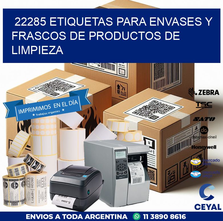 22285 ETIQUETAS PARA ENVASES Y FRASCOS DE PRODUCTOS DE LIMPIEZA