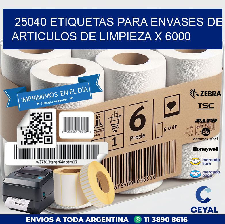 25040 ETIQUETAS PARA ENVASES DE ARTICULOS DE LIMPIEZA X 6000