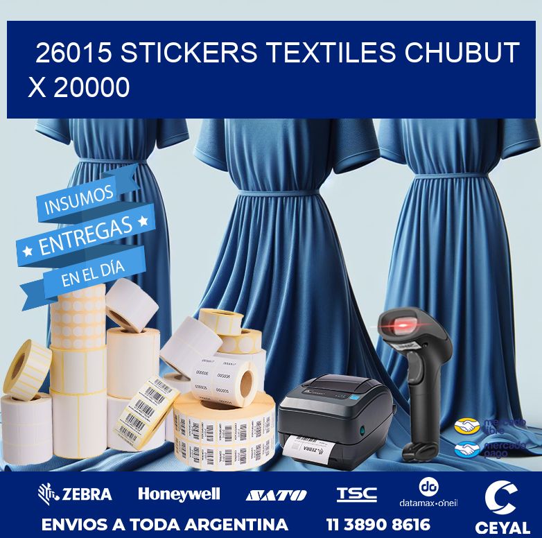 26015 STICKERS TEXTILES CHUBUT X 20000