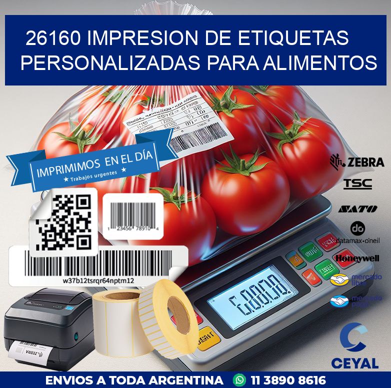 26160 IMPRESION DE ETIQUETAS PERSONALIZADAS PARA ALIMENTOS