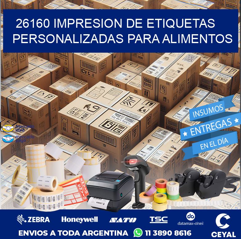 26160 IMPRESION DE ETIQUETAS PERSONALIZADAS PARA ALIMENTOS