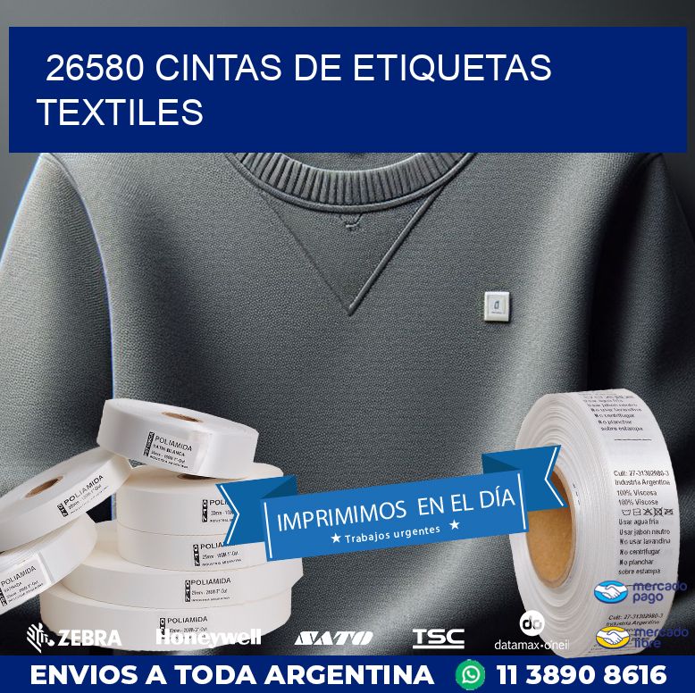 26580 CINTAS DE ETIQUETAS TEXTILES