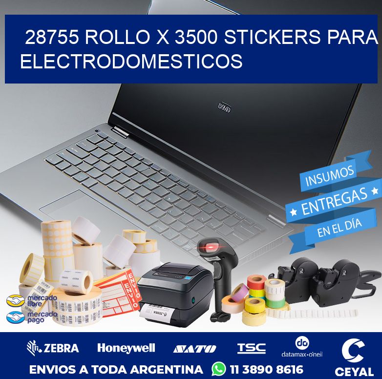 28755 ROLLO X 3500 STICKERS PARA ELECTRODOMESTICOS