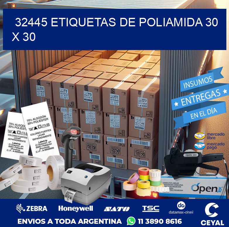 32445 ETIQUETAS DE POLIAMIDA 30 X 30