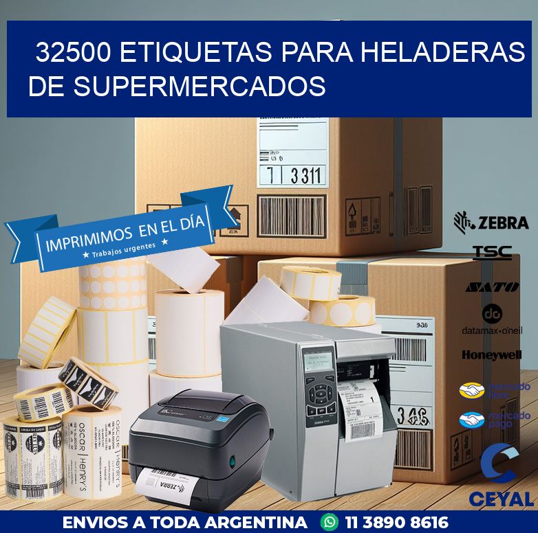 32500 ETIQUETAS PARA HELADERAS DE SUPERMERCADOS