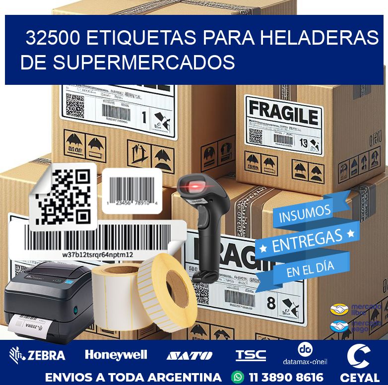 32500 ETIQUETAS PARA HELADERAS DE SUPERMERCADOS
